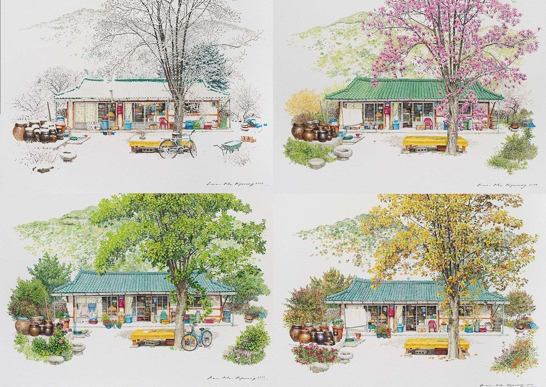 South Korean Artist Creates Delicate Drawings Of Corner Shops Before Disappearing
