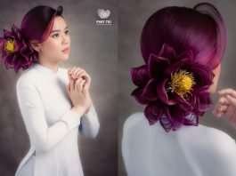 Vietnam-Based Artist Creates Intricate Hairstyles That Look Like Ornate Flowers
