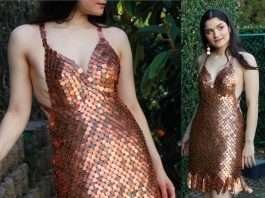 Vintage-Inspired Cocktail Dress Is Handmade From Over 2000 Pennies