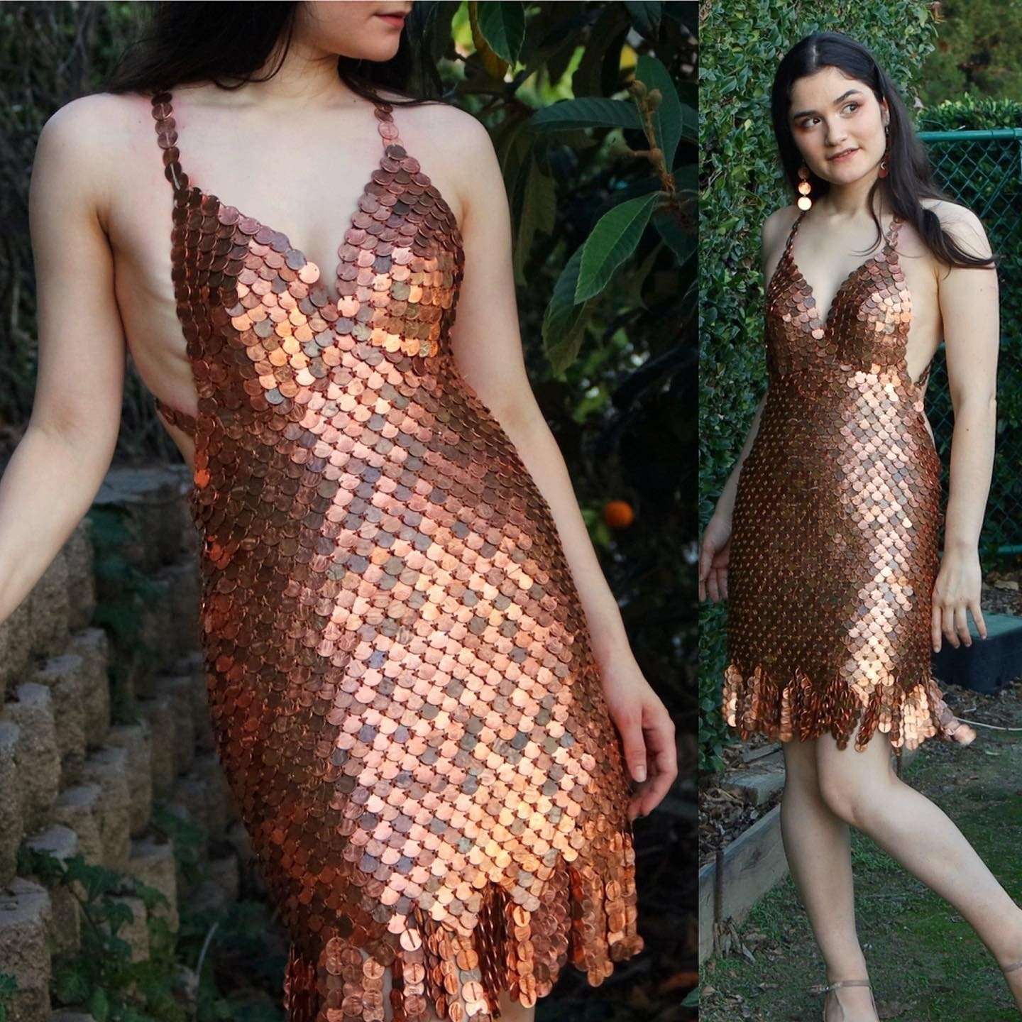Vintage-Inspired Cocktail Dress Is Handmade From Over 2000 Pennies