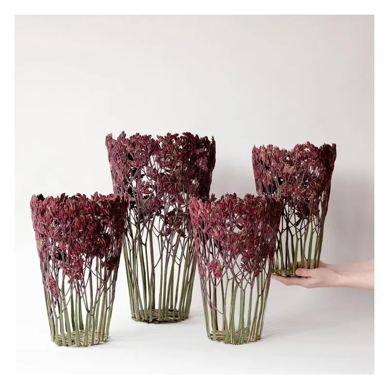 UK-Based Artist Forms Magical Vase Sculptures From Dried Plants