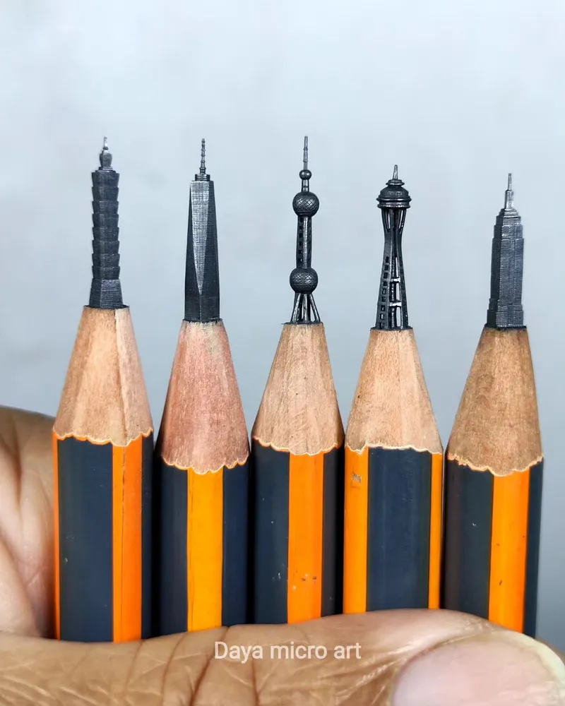 Micro Artist Converts Pencils into Miniature Arts
