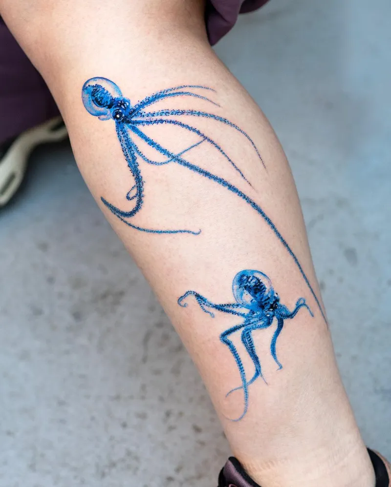 Dark Blue Ink Tattoos