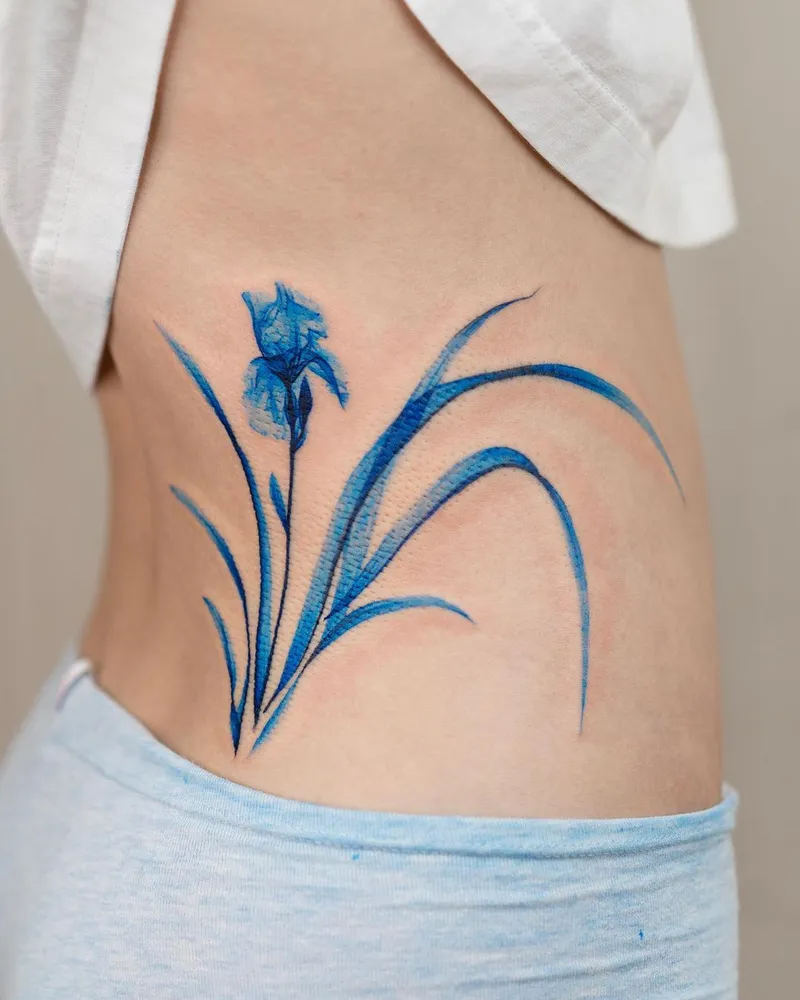 Feminine Blue Ink Tattoos
