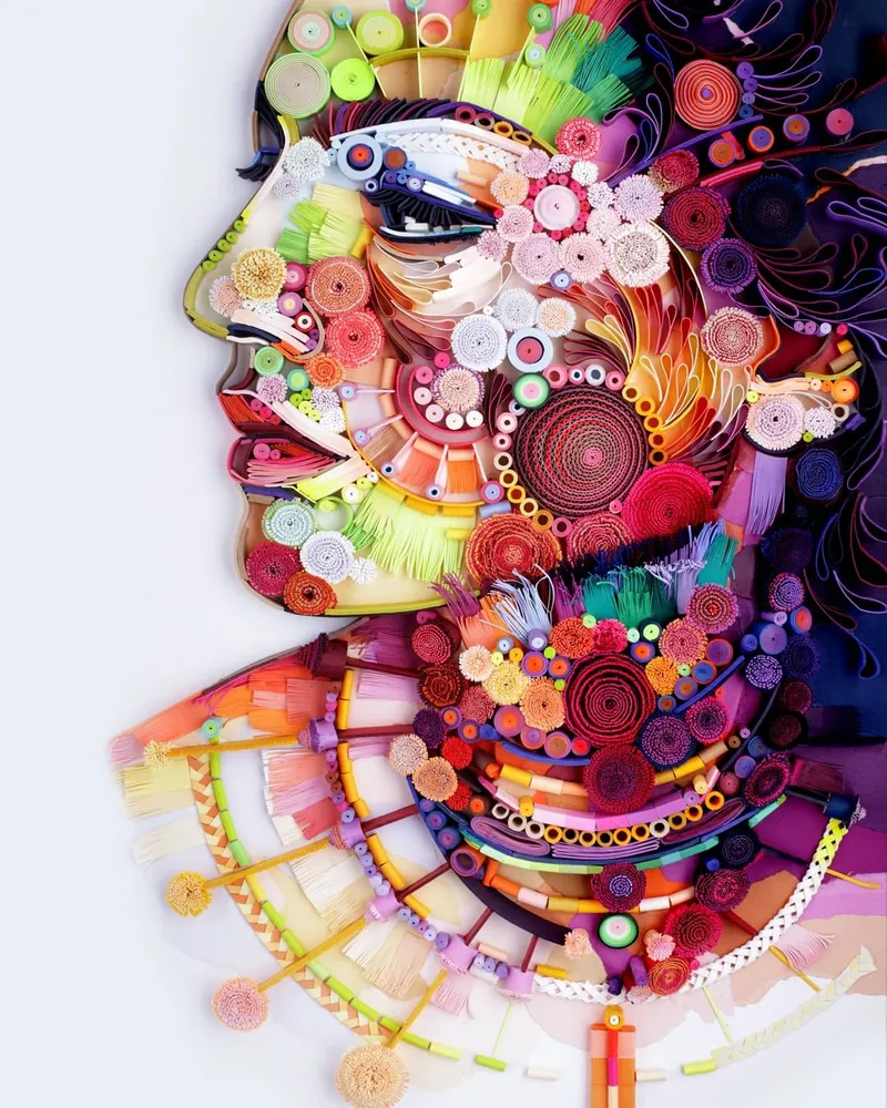 Artist Creates Wonderful Visionary Artwork Using Paper Quilled Portraits