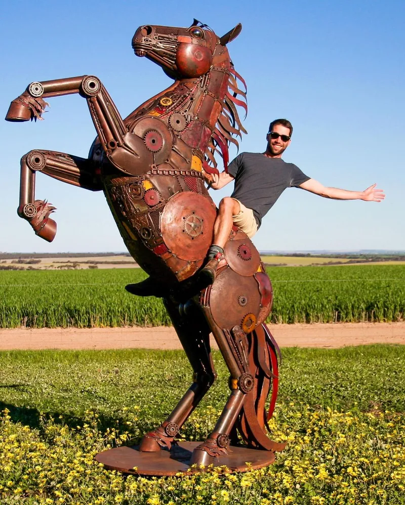 Rusted animal sculptures