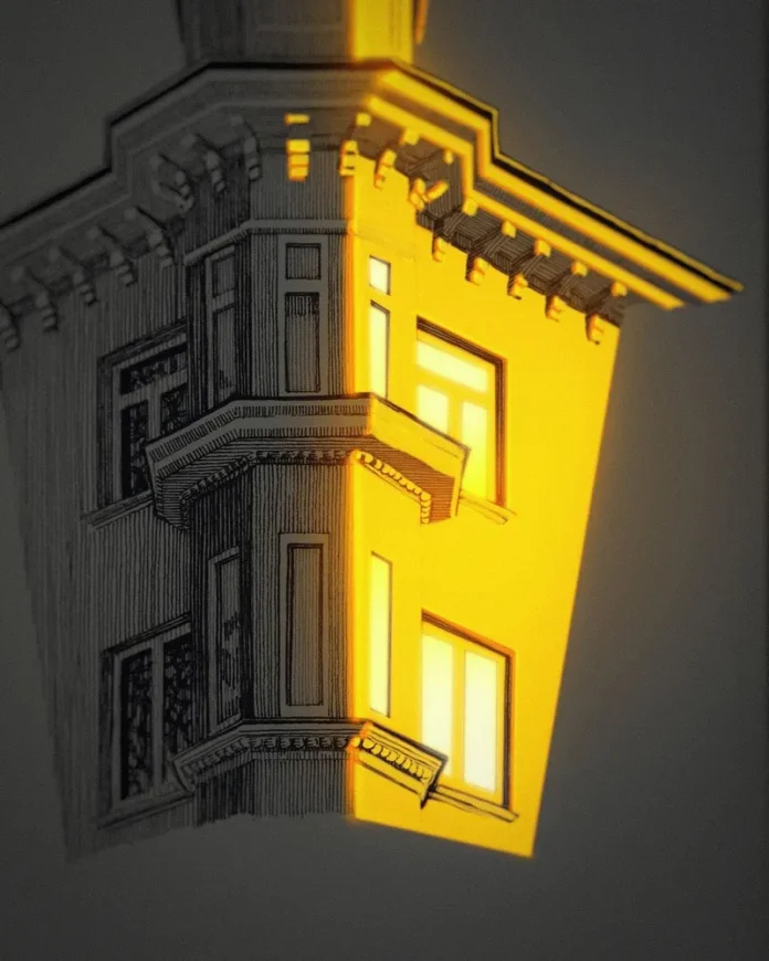 A Ukrainian Artist Creates Pen Drawings of Buildings with Illuminating Windows